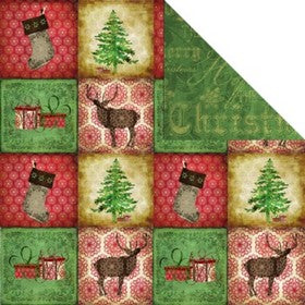 Creative Imaginations - Woodland Quilt - 12" Double Sided Paper