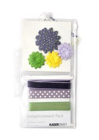KaiserCraft - Lilac Avenue Collection - Embellishment Pack - Flowers & Ribbon